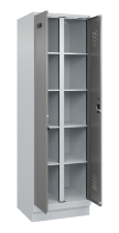 C+P Wäsche-Spind Evolo PLUS 049012-22B mit Füßen 2 Abt.je 400mm Zylinder (HxBxT) 1950x800x500mm 7035/3000