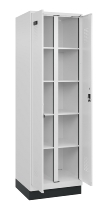 C+P Wäsche-Spind Evolo PLUS 049012-22B mit Füßen 2 Abt.je 400mm Zylinder (HxBxT) 1950x800x500mm 7035/3000