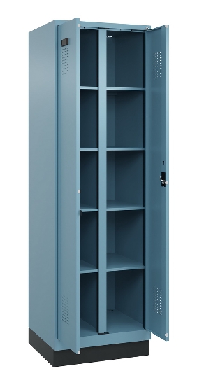 C+P Wäsche-Spind Evolo PLUS 049012-22B mit Füßen 2 Abt.je 400mm Drehriegel (HxBxT) 1950x800x500mm 2004/2004