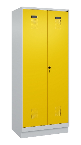 C+P Schwarz-Weiß-Spind Evolo PLUS 049022-20 mit Sockel 2 Abt.300mm Drehriegel (HxBxT) 1850x600x500mm 7016/7035
