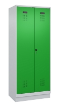C+P Schwarz-Weiß-Spind Evolo PLUS 049022-20 mit Sockel 2 Abt.300mm Drehriegel (HxBxT) 1850x600x500mm 7016/7035