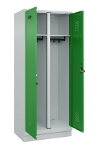 C+P Schwarz-Weiß-Spind Evolo PLUS 049022-20 mit Sockel 2 Abt.300mm Drehriegel (HxBxT) 1850x600x500mm 7016/7035