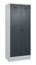 C+P Schwarz-Weiß-Spind Evolo PLUS 049022-20 mit Sockel 2 Abt.300mm Drehriegel (HxBxT) 1850x600x500mm 7016/7035