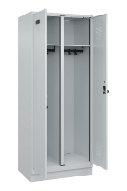 C+P Schwarz-Weiß-Spind Evolo PLUS 049022-20 mit Sockel 2 Abt.300mm Drehriegel (HxBxT) 1850x600x500mm 7016/7035
