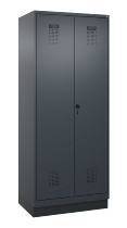C+P Schwarz-Weiß-Spind Evolo PLUS 049022-20 mit Sockel 2 Abt.300mm Drehriegel (HxBxT) 1850x600x500mm 7016/7035