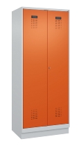 C+P Schwarz-Weiß-Spind Evolo PLUS 049022-20 mit Sockel 2 Abt.300mm Drehriegel (HxBxT) 1850x600x500mm 7016/7035