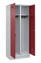 C+P Schwarz-Weiß-Spind Evolo PLUS 049022-20 mit Sockel 2 Abt.300mm Drehriegel (HxBxT) 1850x600x500mm 7016/7035