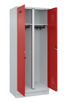 C+P Schwarz-Weiß-Spind Evolo PLUS 049022-20 mit Sockel 2 Abt.300mm Drehriegel (HxBxT) 1850x600x500mm 7016/7035