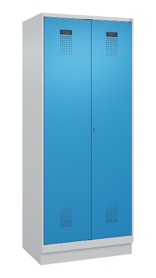 C+P Schwarz-Weiß-Spind Evolo PLUS 049022-20 mit Sockel 2 Abt.300mm Drehriegel (HxBxT) 1850x600x500mm 7016/7035