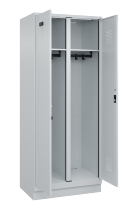 C+P Schwarz-Weiß-Spind Evolo PLUS 049022-20 mit Sockel 2 Abt.300mm Drehriegel (HxBxT) 1850x600x500mm 7016/7035