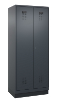 C+P Schwarz-Weiß-Spind Evolo PLUS 049022-20 mit Sockel 2 Abt.300mm Drehriegel (HxBxT) 1850x600x500mm 7016/7035