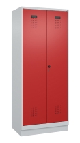 C+P Wäsche-Spind Evolo PLUS 049012-22B mit Füßen 2 Abt.je 400mm Zylinder (HxBxT) 1950x800x500mm 7035/3000