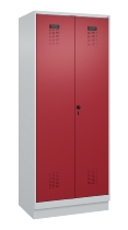 C+P Wäsche-Spind Evolo PLUS 049012-22B mit Füßen 2 Abt.je 400mm Zylinder (HxBxT) 1950x800x500mm 7035/3000