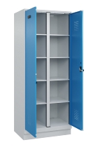C+P Wäsche-Spind Evolo PLUS 049012-22B mit Füßen 2 Abt.je 400mm Zylinder (HxBxT) 1950x800x500mm 7035/3000