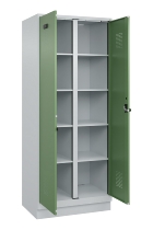C+P Wäsche-Spind Evolo PLUS 049012-22B mit Füßen 2 Abt.je 400mm Zylinder (HxBxT) 1950x800x500mm 7035/3000