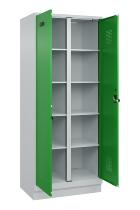 C+P Wäsche-Spind Evolo PLUS 049012-22B mit Füßen 2 Abt.je 400mm Zylinder (HxBxT) 1950x800x500mm 7035/3000