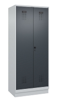 C+P Wäsche-Spind Evolo PLUS 049012-22B mit Füßen 2 Abt.je 400mm Zylinder (HxBxT) 1950x800x500mm 7035/3000