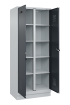 C+P Wäsche-Spind Evolo PLUS 049012-22B mit Füßen 2 Abt.je 400mm Zylinder (HxBxT) 1950x800x500mm 7035/3000