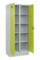 C+P Wäsche-Spind Evolo PLUS 049012-22B mit Füßen 2 Abt.je 400mm Zylinder (HxBxT) 1950x800x500mm 7035/3000