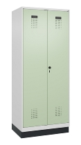 C+P Wäsche-Spind Evolo PLUS 049012-22B mit Füßen 2 Abt.je 400mm Zylinder (HxBxT) 1950x800x500mm 7035/3000
