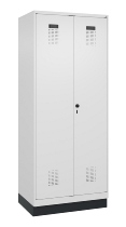 C+P Wäsche-Spind Evolo PLUS 049012-22B mit Füßen 2 Abt.je 400mm Zylinder (HxBxT) 1950x800x500mm 7035/3000