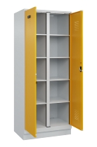 C+P Wäsche-Spind Evolo PLUS 049012-22B mit Füßen 2 Abt.je 400mm Zylinder (HxBxT) 1950x800x500mm 7035/3000