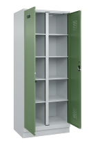 C+P Wäsche-Spind Evolo PLUS 049012-22B mit Füßen 2 Abt.je 400mm Zylinder (HxBxT) 1950x800x500mm 7035/3000