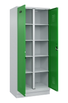 C+P Wäsche-Spind Evolo PLUS 049012-22B mit Füßen 2 Abt.je 400mm Zylinder (HxBxT) 1950x800x500mm 7035/3000