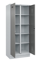 C+P Wäsche-Spind Evolo PLUS 049012-22B mit Füßen 2 Abt.je 400mm Zylinder (HxBxT) 1950x800x500mm 7035/3000