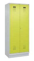 C+P Wäsche-Spind Evolo PLUS 049012-22B mit Füßen 2 Abt.je 400mm Zylinder (HxBxT) 1950x800x500mm 7035/3000