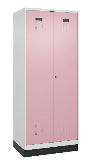 C+P Wäsche-Spind Evolo PLUS 049012-22B mit Füßen 2 Abt.je 400mm Zylinder (HxBxT) 1950x800x500mm 7035/3000