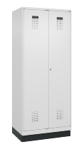 C+P Wäsche-Spind Evolo PLUS 049012-22B mit Füßen 2 Abt.je 400mm Zylinder (HxBxT) 1950x800x500mm 7035/3000