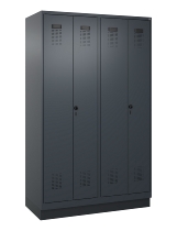 C+P Schwarz-Weiß-Spind Evolo PLUS 049022-20 mit Sockel 2 Abt.300mm Drehriegel (HxBxT) 1850x600x500mm 7016/7035