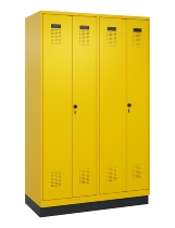 C+P Schwarz-Weiß-Spind Evolo PLUS 049012-20 mit Füßen 2 Abt.300mm Zylinder (HxBxT) 1850x600x500mm 0010/0010