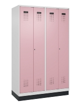 C+P Schwarz-Weiß-Spind Evolo PLUS 049022-20 mit Sockel 2 Abt.300mm Drehriegel (HxBxT) 1850x600x500mm 7016/7035