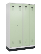 C+P Schwarz-Weiß-Spind Evolo PLUS 049022-20 mit Sockel 2 Abt.300mm Drehriegel (HxBxT) 1850x600x500mm 7016/7035