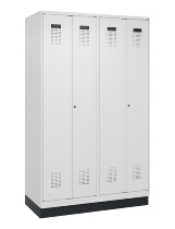 C+P Schwarz-Weiß-Spind Evolo PLUS 049022-20 mit Sockel 2 Abt.300mm Drehriegel (HxBxT) 1850x600x500mm 7016/7035
