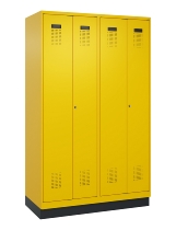C+P Schwarz-Weiß-Spind Evolo PLUS 049012-20 mit Füßen 2 Abt.300mm Zylinder (HxBxT) 1850x600x500mm 0010/0010