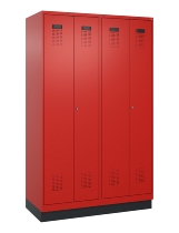 C+P Schwarz-Weiß-Spind Evolo PLUS 049012-20 mit Füßen 2 Abt.300mm Zylinder (HxBxT) 1850x600x500mm 0010/0010
