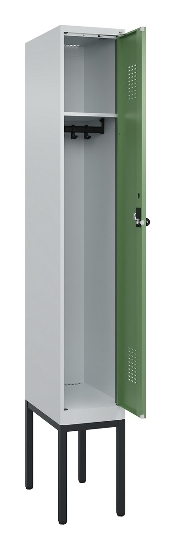 C+P Spind Evolo PLUS 0490307-32 mit Gestell 3 Abt.je 400mm Drehriegel (HxBxT) 2120x1200x815mm 7035/2004