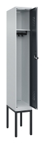 C+P Spind Evolo PLUS 0490307-32 mit Gestell 3 Abt.je 400mm Drehriegel (HxBxT) 2120x1200x815mm 7035/2004
