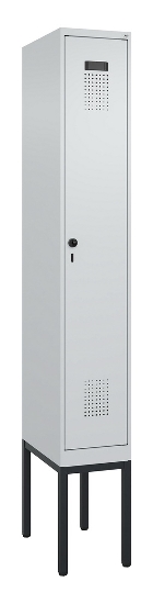 C+P Spind Evolo PLUS 0490307-32 mit Gestell 3 Abt.je 400mm Drehriegel (HxBxT) 2120x1200x815mm 7035/2004