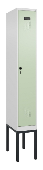 C+P Spind Evolo PLUS 0490307-32 mit Gestell 3 Abt.je 400mm Drehriegel (HxBxT) 2120x1200x815mm 7035/2004