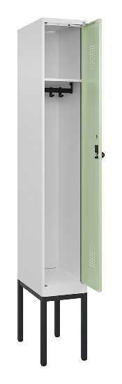 C+P Spind Evolo PLUS 0490307-32 mit Gestell 3 Abt.je 400mm Drehriegel (HxBxT) 2120x1200x815mm 7035/2004