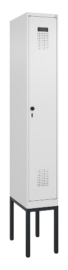 C+P Spind Evolo PLUS 0490307-32 mit Gestell 3 Abt.je 400mm Drehriegel (HxBxT) 2120x1200x815mm 7035/2004
