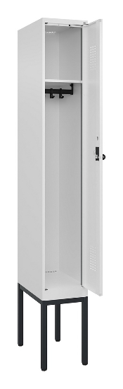 C+P Spind Evolo PLUS 0490307-32 mit Gestell 3 Abt.je 400mm Drehriegel (HxBxT) 2120x1200x815mm 7035/2004