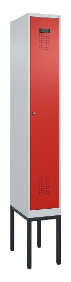 C+P Spind Evolo PLUS 0490307-32 mit Gestell 3 Abt.je 400mm Drehriegel (HxBxT) 2120x1200x815mm 7035/2004