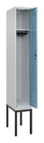 C+P Spind Evolo PLUS 0490307-32 mit Gestell 3 Abt.je 400mm Drehriegel (HxBxT) 2120x1200x815mm 7035/2004