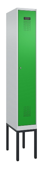 C+P Spind Evolo PLUS 0490307-32 mit Gestell 3 Abt.je 400mm Drehriegel (HxBxT) 2120x1200x815mm 7035/2004