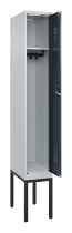 C+P Spind Evolo PLUS 0490307-32 mit Gestell 3 Abt.je 400mm Drehriegel (HxBxT) 2120x1200x815mm 7035/2004